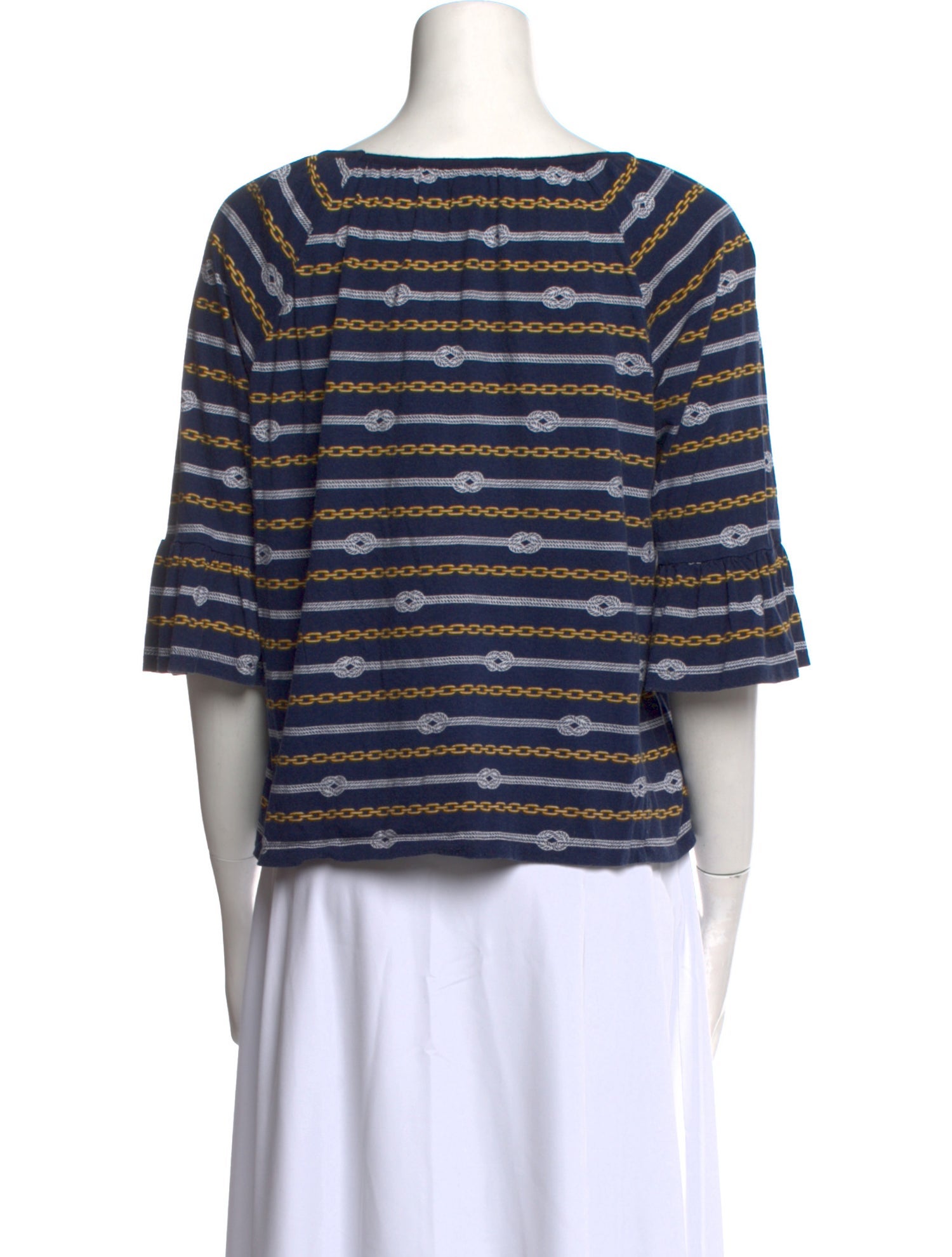 Michael Kors Striped Scoop Neck Crop Top